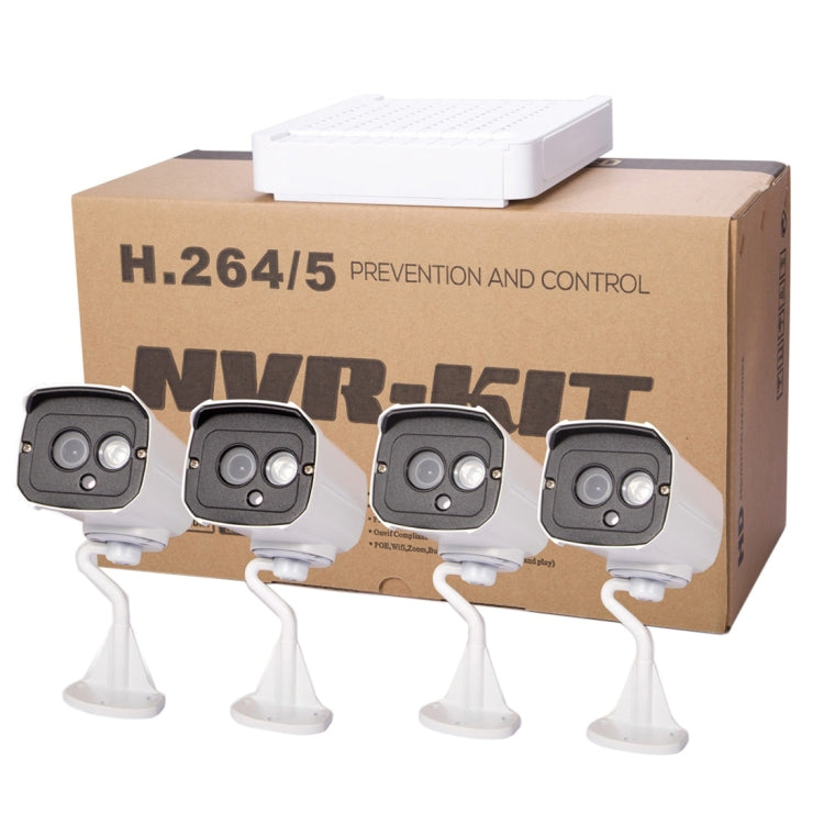 Kit NVR 4 canali 720P con telecamere IP 1MP IR 20m