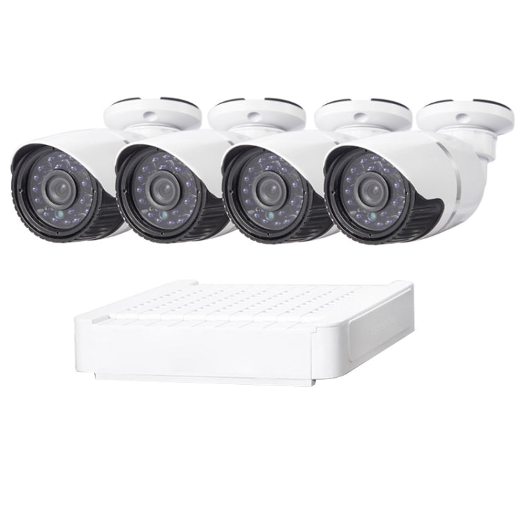 Kit NVR telecamera IP N4B-Mini/L 4 canali 720P 1.0 Mega Pixel, supporto visione notturna/rilevamento movimento, distanza IR: 20 m, N4B-Mini/L