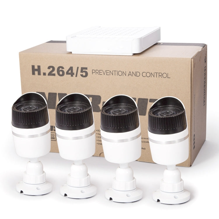 Kit NVR 4 canali con telecamere IP 720P 1MP IR 20m