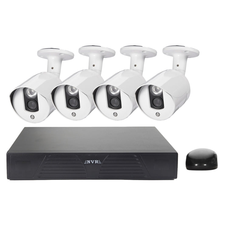 Kit NVR telecamera IP N4B3M 4 canali 720P P2P ONVIF 1.0 Mega Pixel, supporto visione notturna/rilevamento movimento, distanza IR: 20 m, N4B3M/Kit