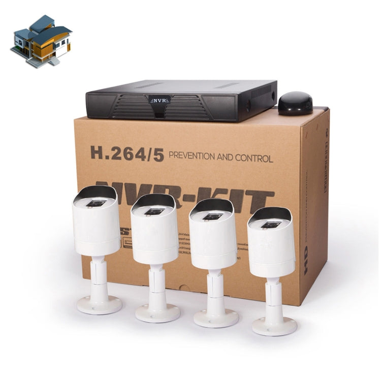 Kit NVR 4 canali con telecamere IP 720P e visione notturna