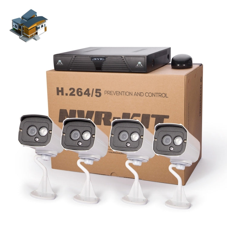 Kit NVR 4 canali 960P con 4 telecamere IP 1.3MP