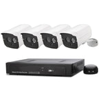 Kit NVR 4 canali con telecamere IP 1MP e visione notturna IR 20m