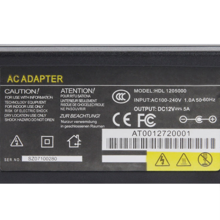 Adattatore di alimentazione CA DVR 12 V 5 A / 16 canali con spina USA, punte di uscita: 5,5 x 2,5 mm, EU Plug 12V 5A, AU Plug 12V 5A, UK Plug 12V 5A, US Plug 12V 5A