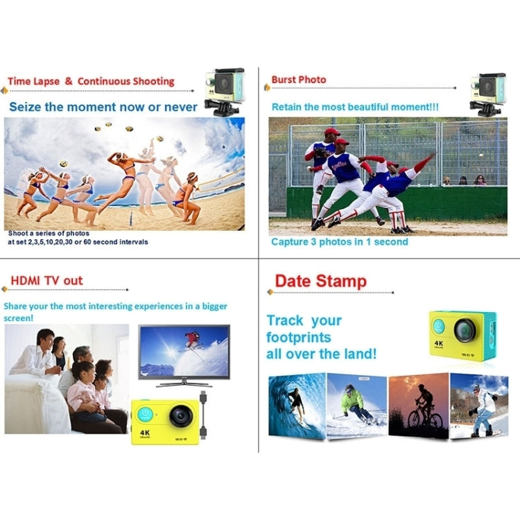 Fotocamera sportiva WiFi H9 4K Ultra HD 12MP impermeabile