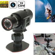 Fotocamera per casco d'azione F9 Full HD 1080P / Fotocamera sportiva / Fotocamera per bicicletta, supporto scheda TF, obiettivo grandangolare da 120 gradi, F9