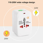 Adattatore da viaggio universale EU AU UK US 10A 110-250V