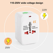 Adattatore da viaggio universale mondiale tutto in 1 (EU + AU + UK + US)., Travel Adaptor