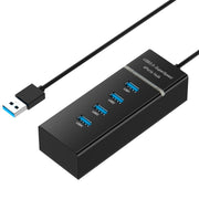 Splitter hub USB 3.0 a 4 porte con LED, super velocità 5 Gbps, BYL-P104, USB 3.0 (White), USB 3.0 (Black)