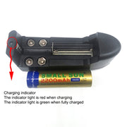 Caricabatterie CA universale per batteria 16340/10440/14500/18650 da 9 V (spina USA)