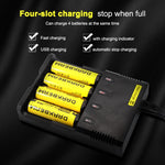 Caricabatterie universale per batterie al litio 10440-26650