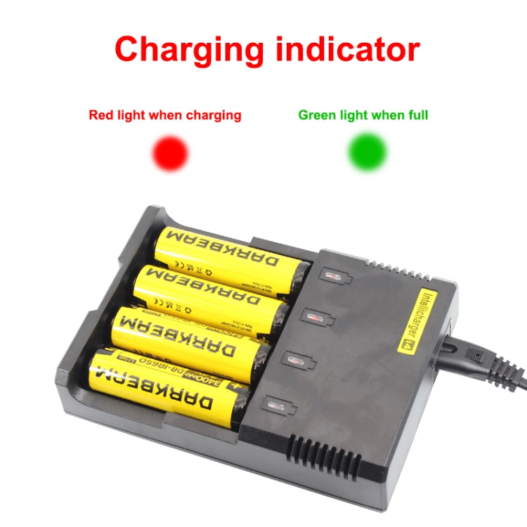 Caricabatterie universale per batterie al litio per 26650/22650/18650/17670/18490/17500/17335/16340/14500/10440 (100 V - 240 V), i4