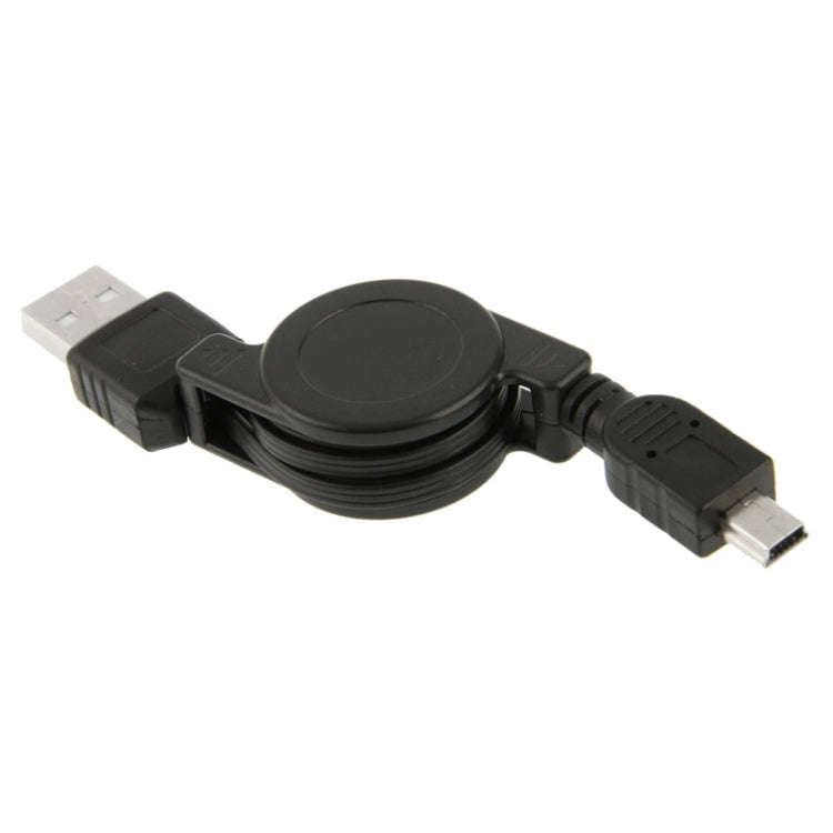 Cavo dati e caricabatterie USB retrattile per Motorola V3 / telefono cellulare / MP3 / MP4 / fotocamera digitale / GPS, lunghezza: 10 cm (può essere esteso fino a 80 cm), nero, USB 2.0 to Mini 5 Pin, USB 1.1 to Mini 5 Pin
