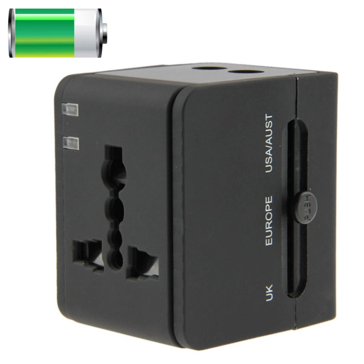 Adattatore universale da viaggio con spina internazionale 2.1A 2-USB EU/AU/UK/US, 2.1A