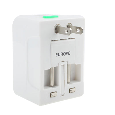 Universal US/EU/AU/UK Travel AC Power Adapter Plug with USB Charger Socket, With USB Port