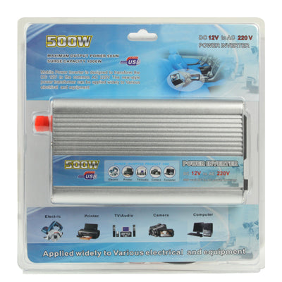 Convertitore di alimentazione per auto da 500 W CC da 12 V a CA 220 V con porta USB, 500W DC 12V to AC 220V