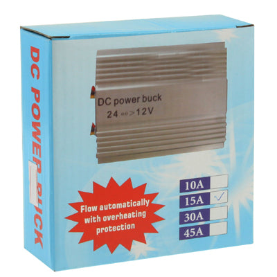 Trasformatore step-down per alimentazione auto CC da 24 V a 12 V, corrente di uscita nominale: 15 A, Rated Output Current: 15A