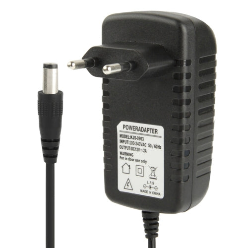 Adattatore di alimentazione CA 100-240 V a CC 12 V 2 A di alta qualità, punte: 5,5 x 2,1 mm, lunghezza cavo: 1 m, EU Plug DC 12V 2A, US Plug DC 12V 2A