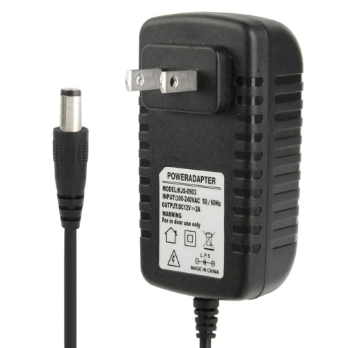 Adattatore di alimentazione CA 100-240 V a CC 12 V 2 A di alta qualità, punte: 5,5 x 2,1 mm, lunghezza cavo: 1 m, EU Plug DC 12V 2A, US Plug DC 12V 2A