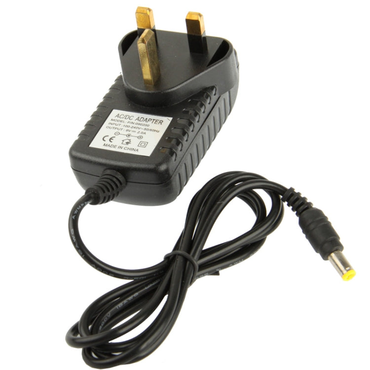 Adattatore di alimentazione da CA 100-240 V a CC 9 V 2 A con spina UK di alta qualità, punte: 5,5 x 2,1 mm, lunghezza cavo: 1 m, UK Plug DC 9V 2A