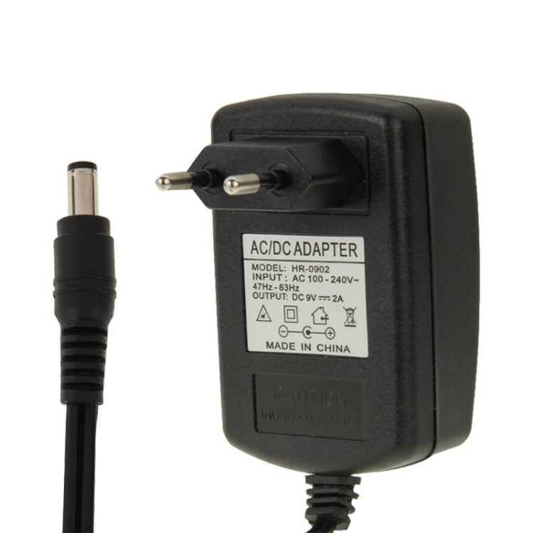 Adattatore di alimentazione CA 100-240 V a CC 9 V 2 A con spina UE di alta qualità, punte: 5,5 x 2,1 mm, lunghezza cavo: 1 m, EU Plug DC 9V 2A