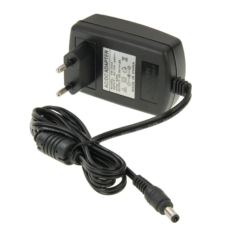 Adattatore di alimentazione CA 100-240 V a CC 9 V 2 A con spina UE di alta qualità, punte: 5,5 x 2,1 mm, lunghezza cavo: 1 m, EU Plug DC 9V 2A