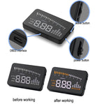X5 HUD Head Up Display multi-auto universale da 3 pollici con sistema OBDII EOBD, sensori di luce, velocità di rotazione, unità di velocità di rotazione, contrassegno unità, tensione, temperatura dell'acqua, contrassegno di allarme, X5 HUD 3 inch