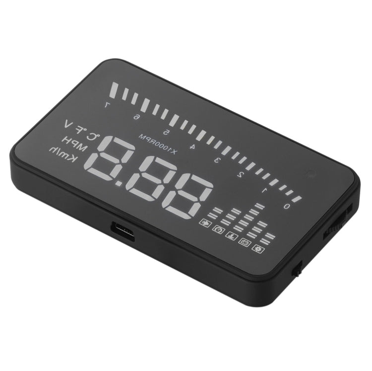 X5 HUD Head Up Display multi-auto universale da 3 pollici con sistema OBDII EOBD, sensori di luce, velocità di rotazione, unità di velocità di rotazione, contrassegno unità, tensione, temperatura dell'acqua, contrassegno di allarme, X5 HUD 3 inch