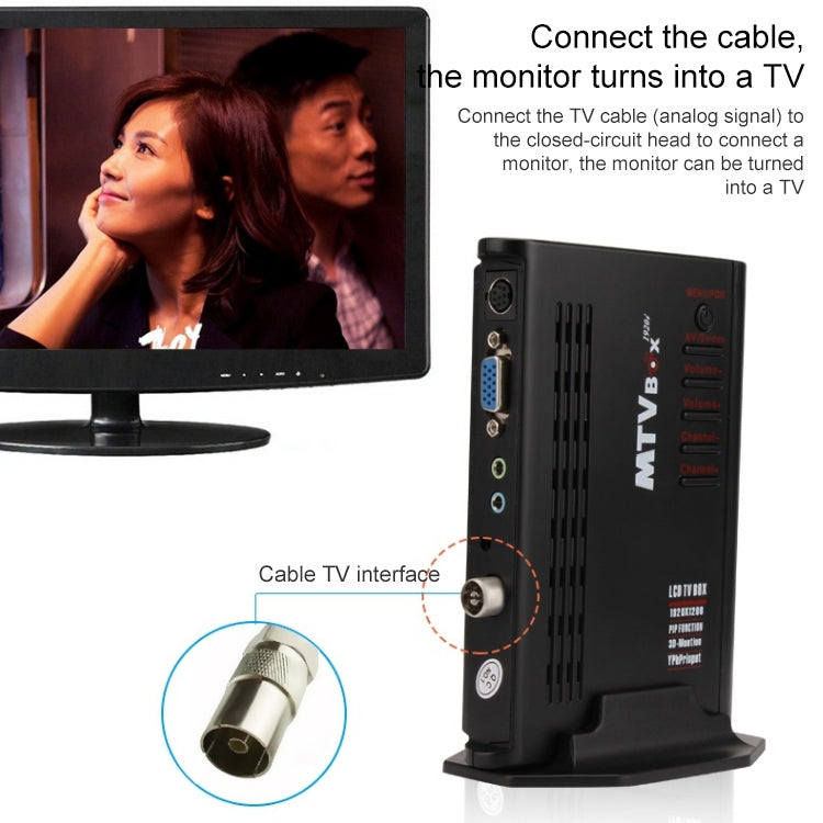 TV-Box LCD HD con telecomando e ingressi AV, VGA, S-Video