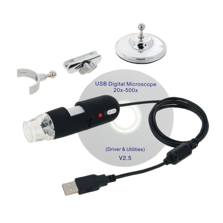 Microscopio digitale USB 2.0 da 1,3 megapixel 500X con 8 LED, 500X