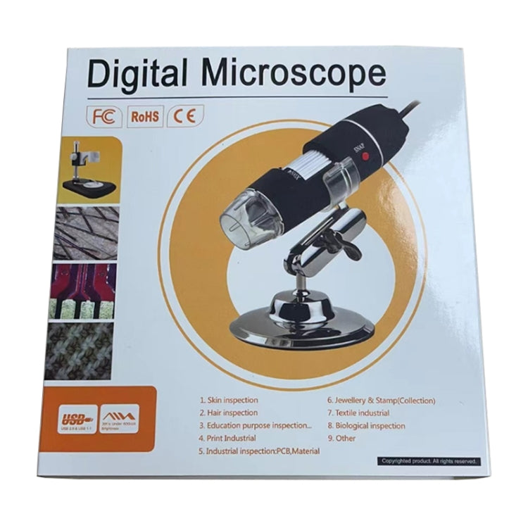 Microscopio digitale USB 2.0 1,3MP 500X con 8 LED