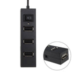 Adattatore splitter USB HUB 2.0 USB a 4 porte con interruttore, 4 Ports with Switch (White), 4 Ports with Switch (Black)
