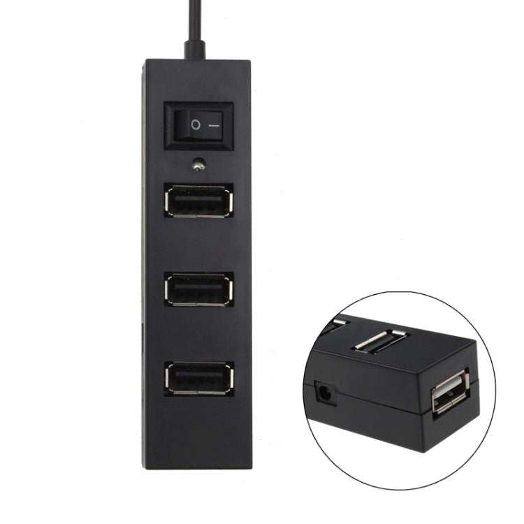 Adattatore splitter USB HUB 2.0 USB a 4 porte con interruttore, 4 Ports with Switch (White), 4 Ports with Switch (Black)