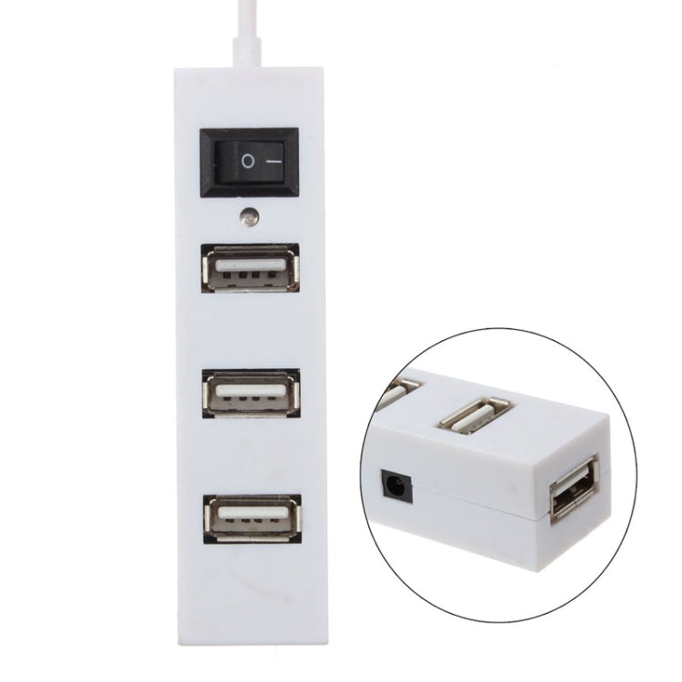 Adattatore splitter USB HUB 2.0 USB a 4 porte con interruttore, 4 Ports with Switch (White), 4 Ports with Switch (Black)