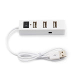 Adattatore splitter USB HUB 2.0 USB a 4 porte con interruttore, 4 Ports with Switch (White), 4 Ports with Switch (Black)