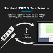 Adattatore splitter USB HUB 2.0 USB a 4 porte con interruttore, 4 Ports with Switch (White), 4 Ports with Switch (Black)