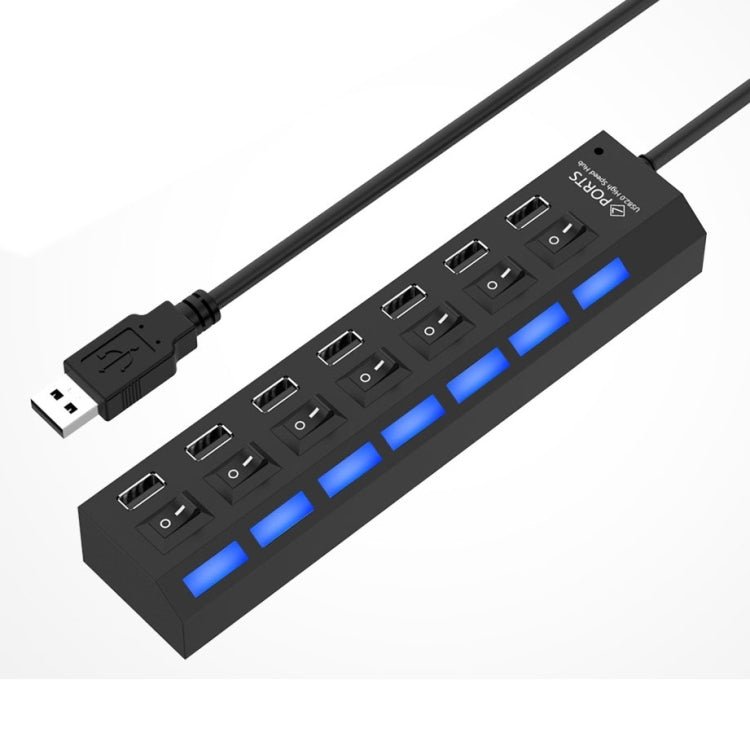 Hub USB 2.0 a 7 porte con interruttore ON/OFF e LED