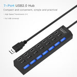 Hub USB 2.0 a 7 porte con interruttore ON/OFF e LED