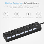 Hub USB 2.0 a 7 porte con interruttore ON/OFF e LED