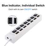 Hub USB 2.0 a 7 porte con interruttore ON/OFF e LED