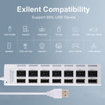 Hub USB 2.0 a 7 porte con interruttore ON/OFF e LED