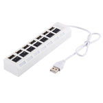 Hub USB 2.0 a 7 porte Splitter USB ad alta velocità 480 Mbps con interruttore ON/OFF / 7 LED, 7 Ports (White), 7 Ports (Black)