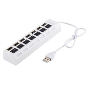 Hub USB 2.0 a 7 porte Splitter USB ad alta velocità 480 Mbps con interruttore ON/OFF / 7 LED, 7 Ports (White), 7 Ports (Black)