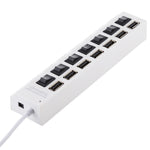 Hub USB 2.0 a 7 porte Splitter USB ad alta velocità 480 Mbps con interruttore ON/OFF / 7 LED, 7 Ports (White), 7 Ports (Black)