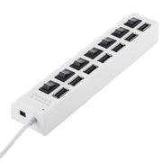 Hub USB 2.0 a 7 porte Splitter USB ad alta velocità 480 Mbps con interruttore ON/OFF / 7 LED, 7 Ports (White), 7 Ports (Black)