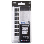 Hub USB 2.0 a 7 porte Splitter USB ad alta velocità 480 Mbps con interruttore ON/OFF / 7 LED, 7 Ports (White), 7 Ports (Black)