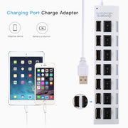 Hub USB 2.0 a 7 porte Splitter USB ad alta velocità 480 Mbps con interruttore ON/OFF / 7 LED, 7 Ports (White), 7 Ports (Black)