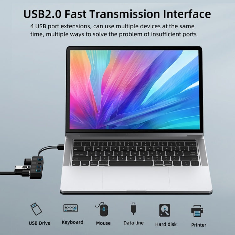HUB USB 2.0 a 4 porte con 4 switch, 4 Ports with 4 Switch (Black), 4 Ports with 4 Switch (White)