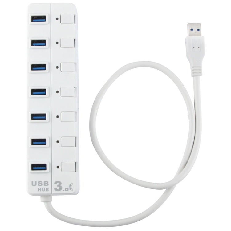 Hub USB 3.0 a 7 porte con switch individuali per ciascuna porta di trasferimento dati, 7 Ports (White), 7 Ports (Black)