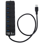 Hub USB 3.0 a 7 porte con switch individuali per ciascuna porta di trasferimento dati, 7 Ports (White), 7 Ports (Black)